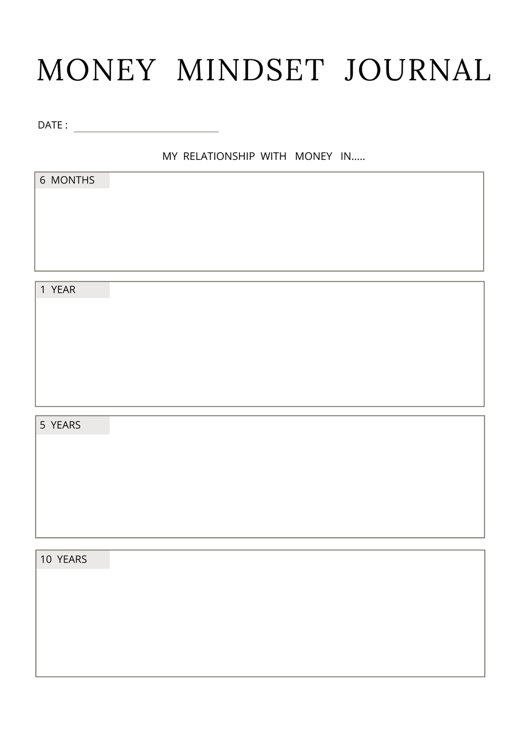 Money Mindset Journal 52 PG