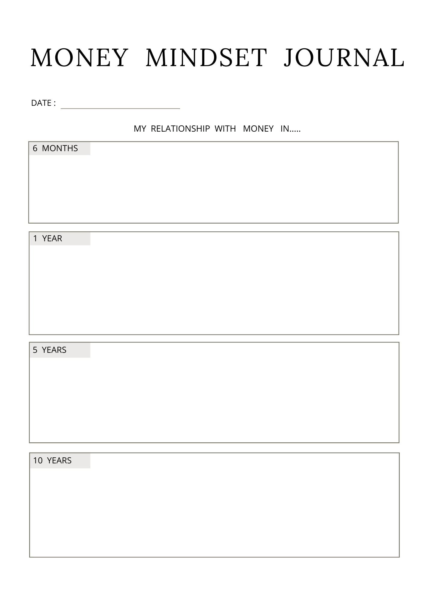 Money Mindset Journal 52 PG