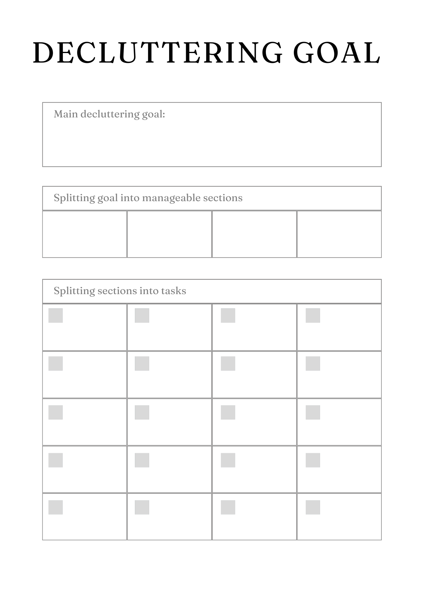 Decluttering and Cleaning Planner 31 PG