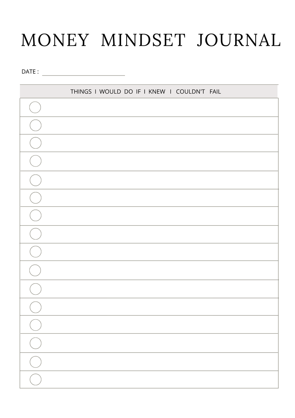 Money Mindset Journal 52 PG