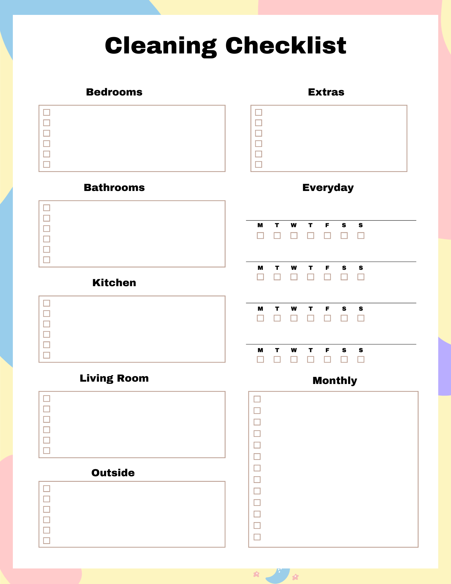 Basic ADHD Cleaning Schedule 6PG
