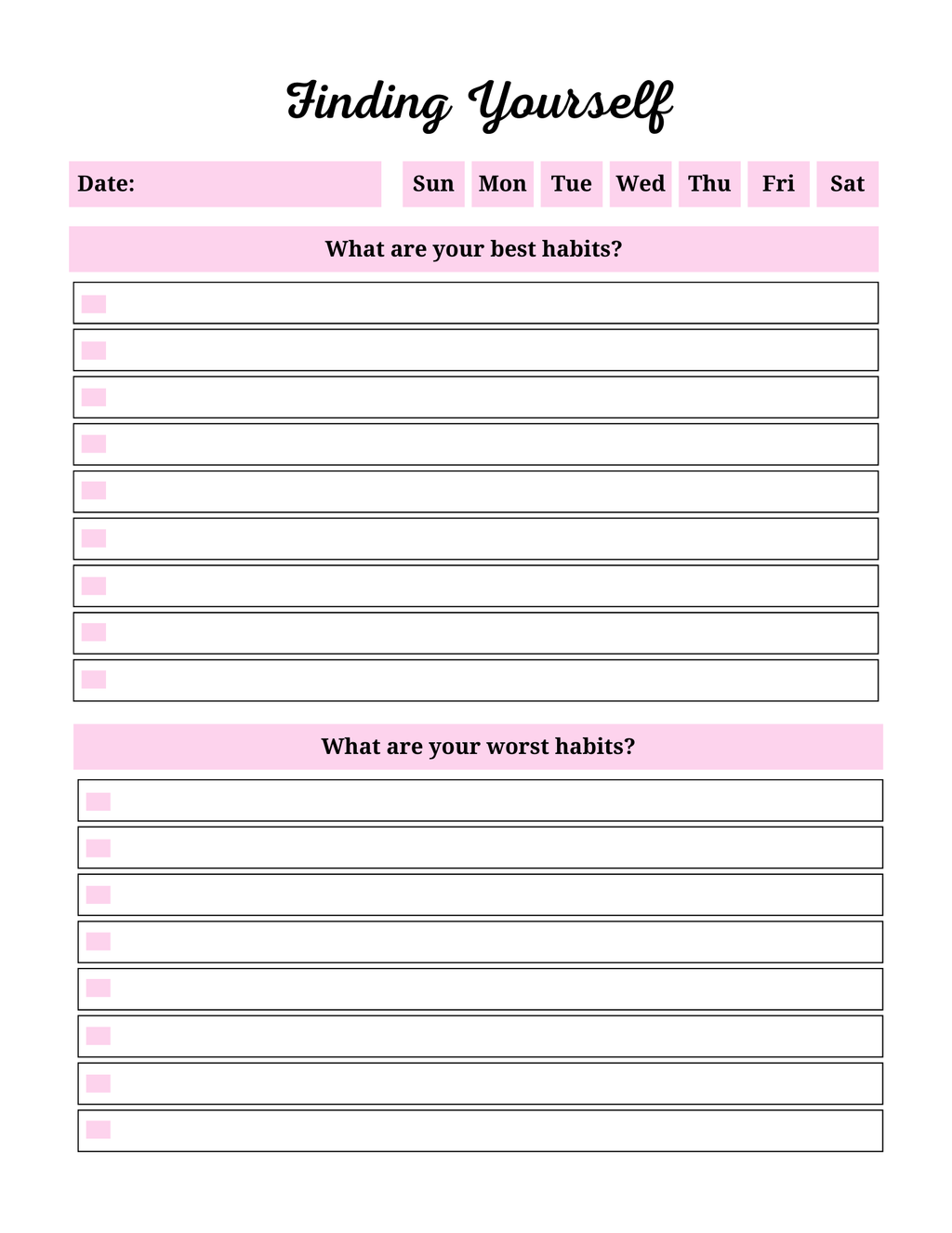 Self Discovery Journal 9 PG