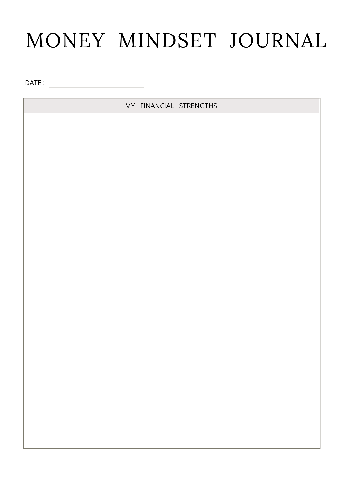 Money Mindset Journal 52 PG